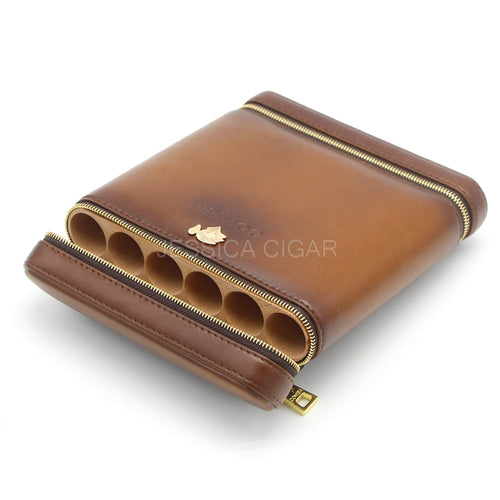 COHIBA Zipper Pattern Leather Portable Cigar Case Holder